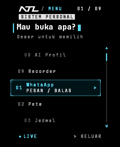 The HUD text-wheel menu